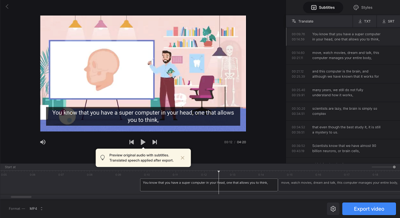 Video translation
