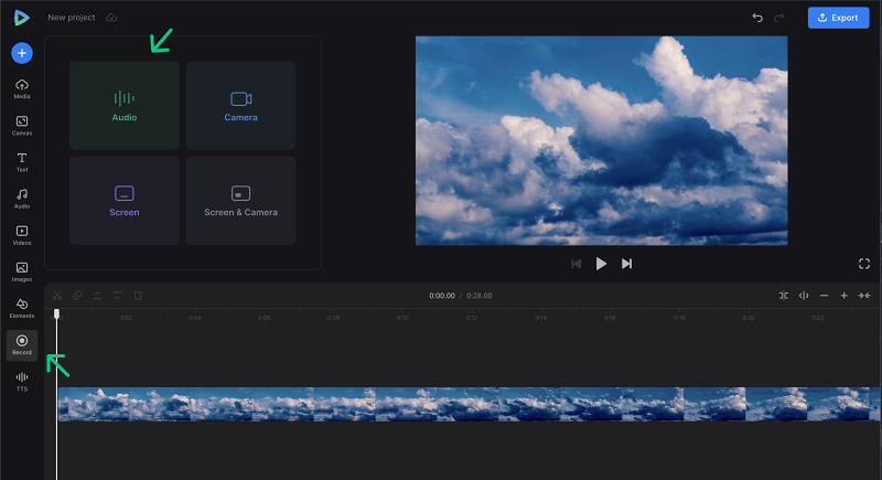 Record human voice over video