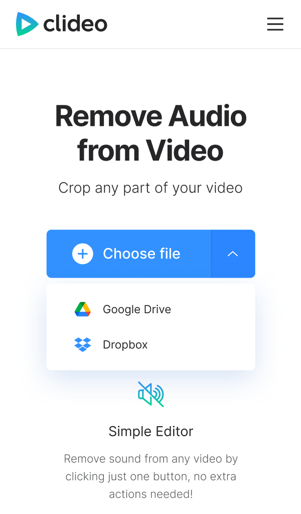 Add a video to remove its audio on Android