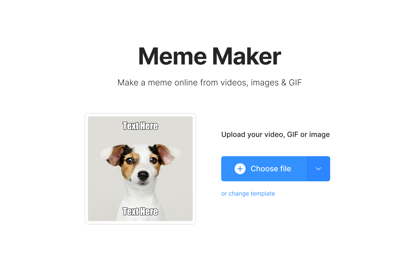 Upload a file to make a meme for Facebook
