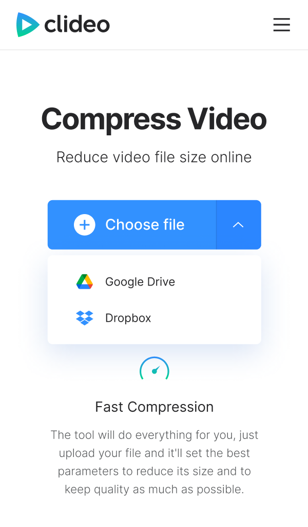 Upload file to compress iphone video