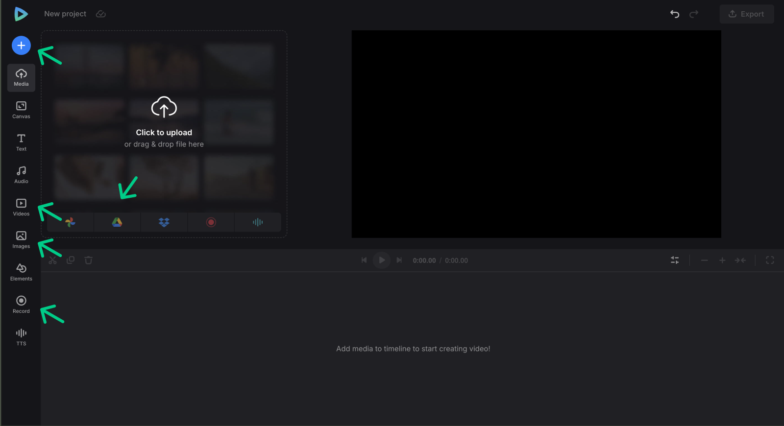 Import files to add video background image Add files to add background to video