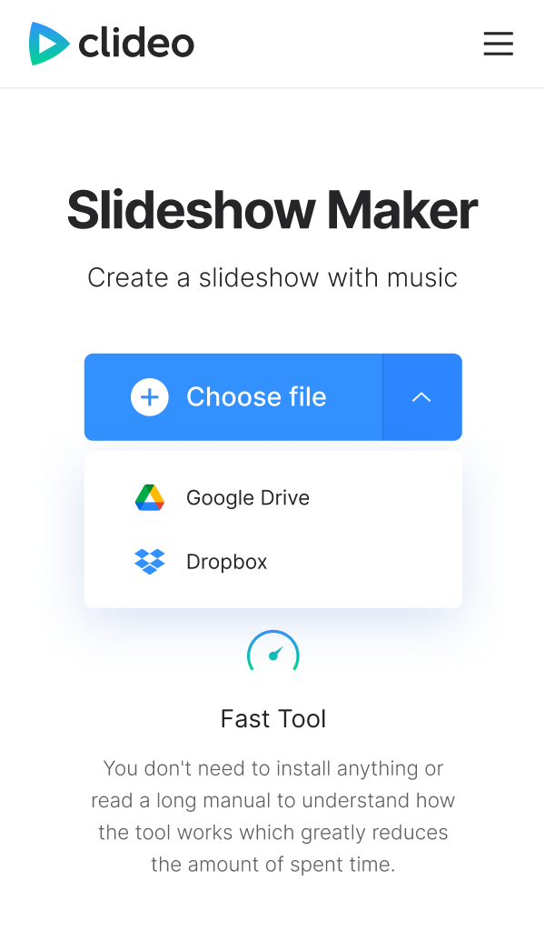 Upload files to create slideshow on iPhone