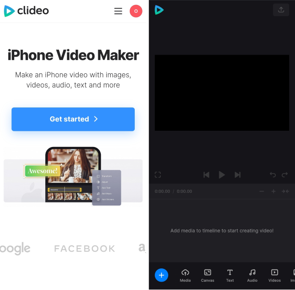 Upload the necessary files to make a video on iPhone