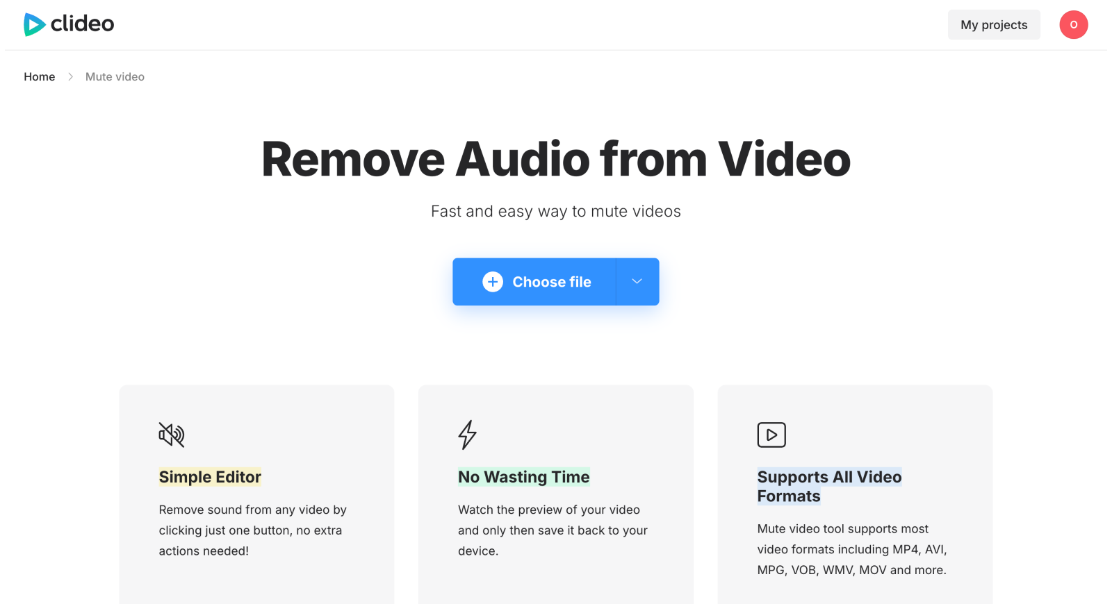 Upload MKV to remove audio from it