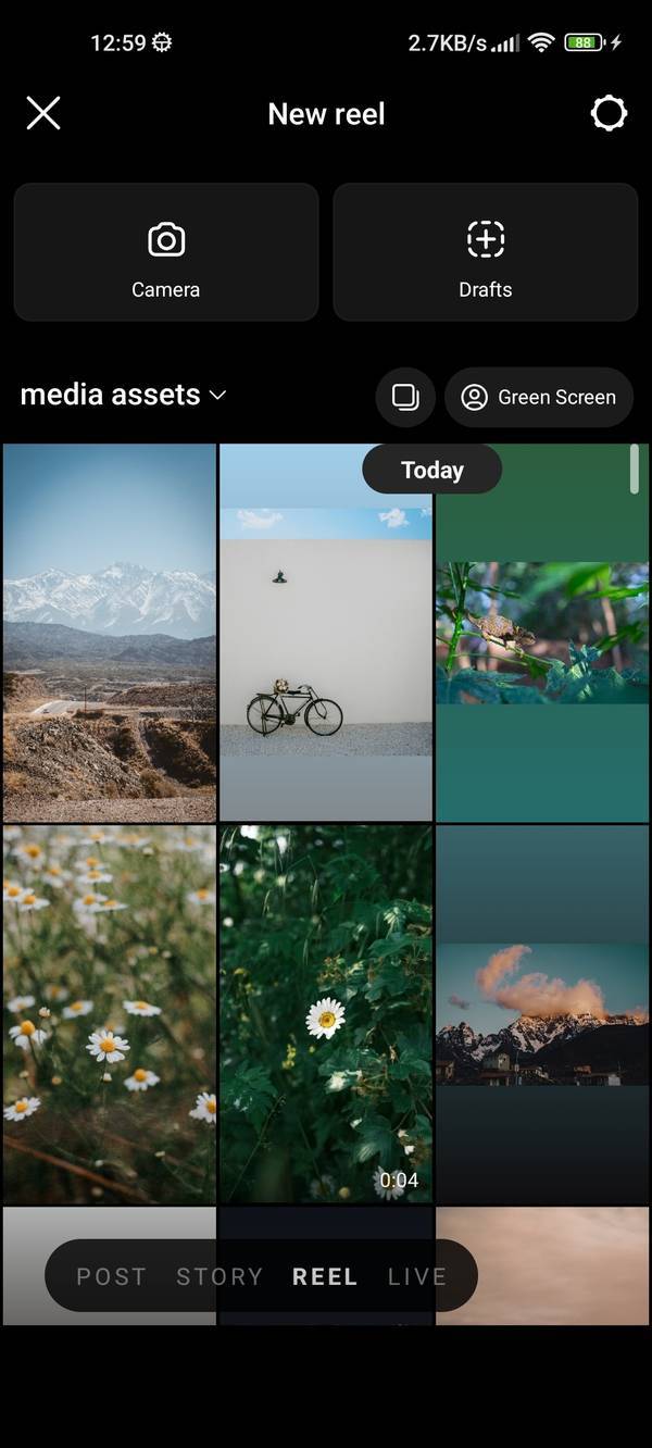 Add music to Instagram reel step 1