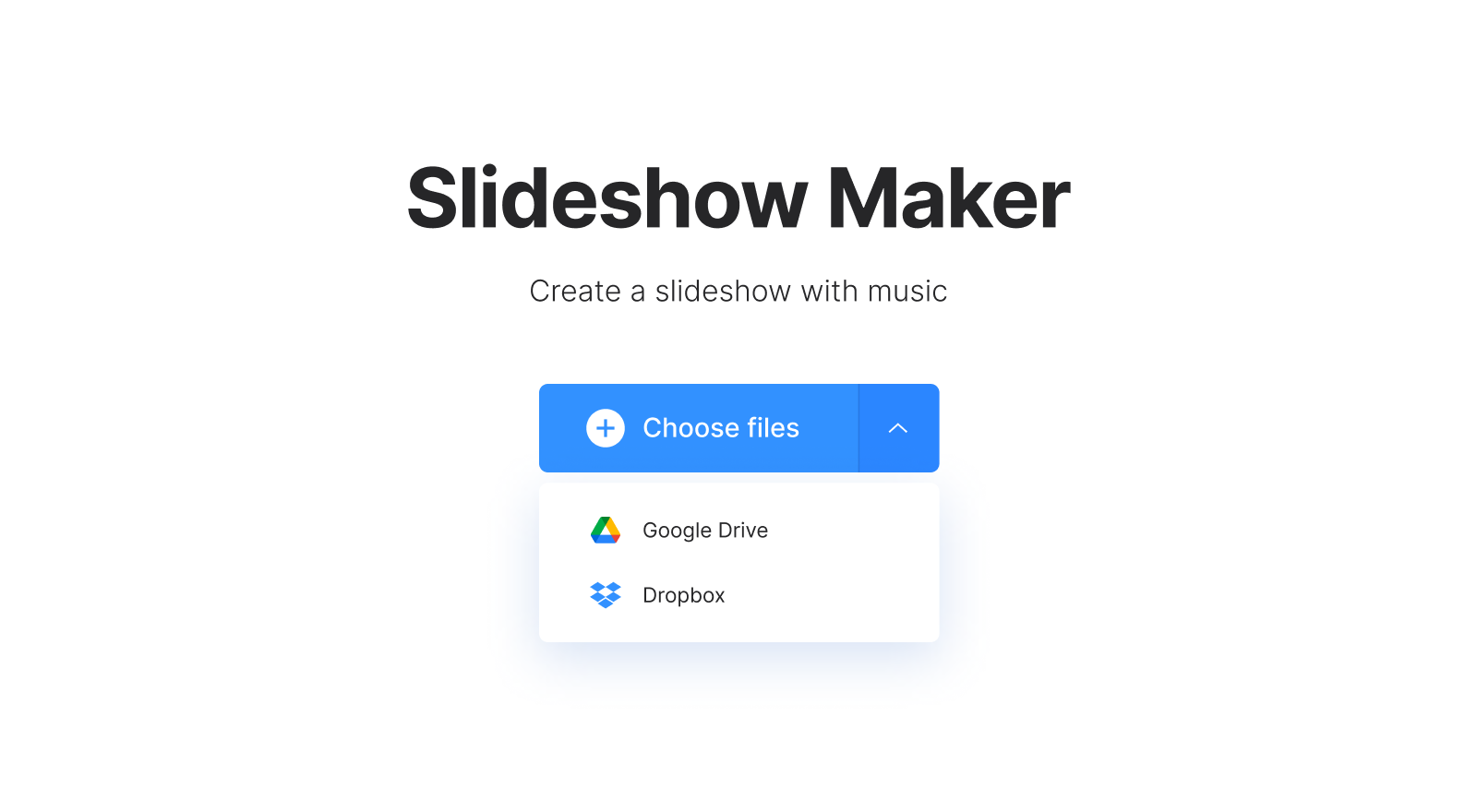 Add pictures to make slideshow Upload pictures to make slideshow
