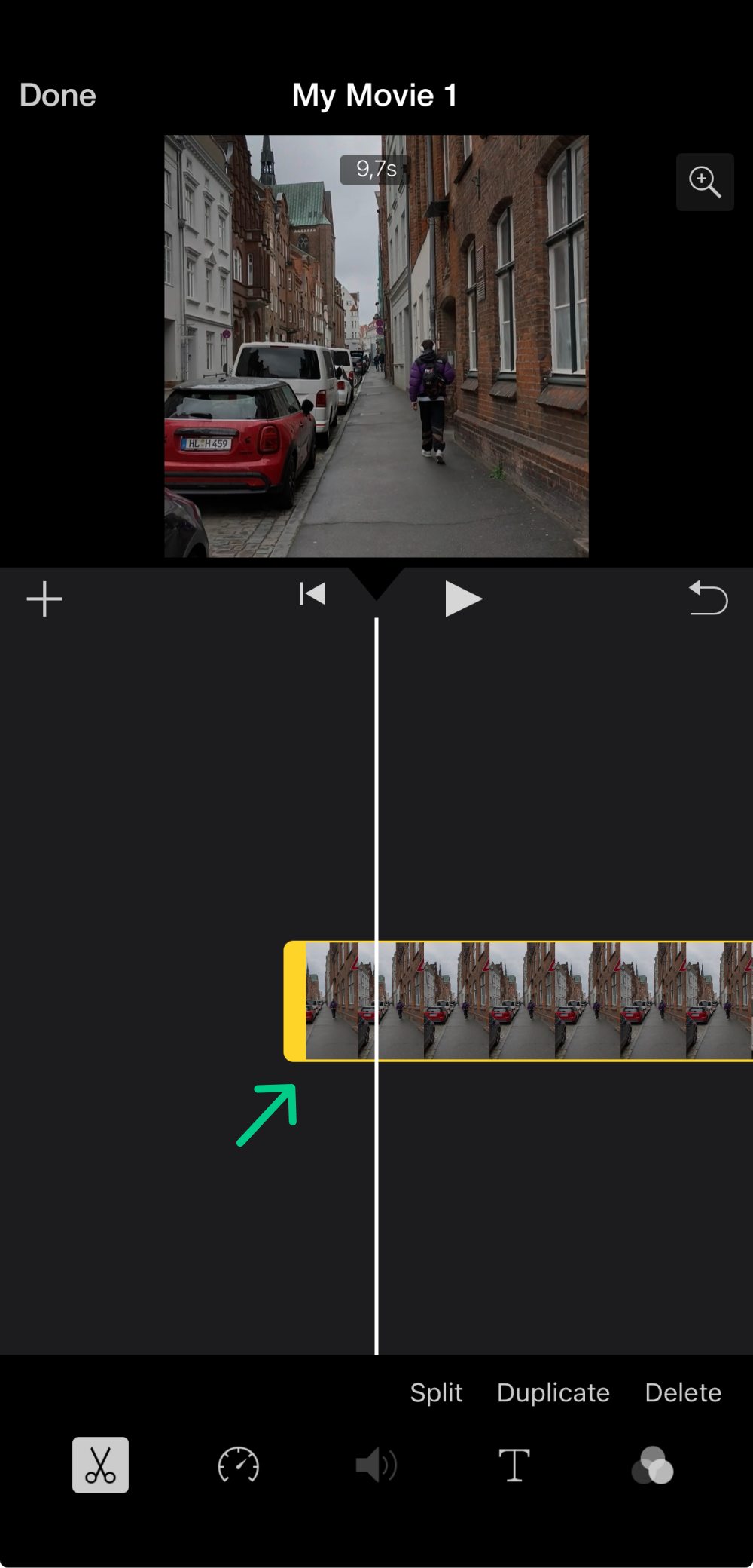 Add subtitles in iMovie step 2