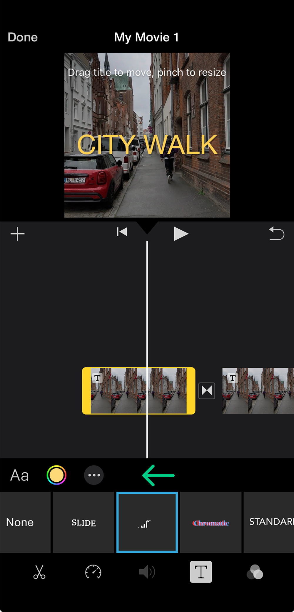 Add subtitles in iMovie step 4