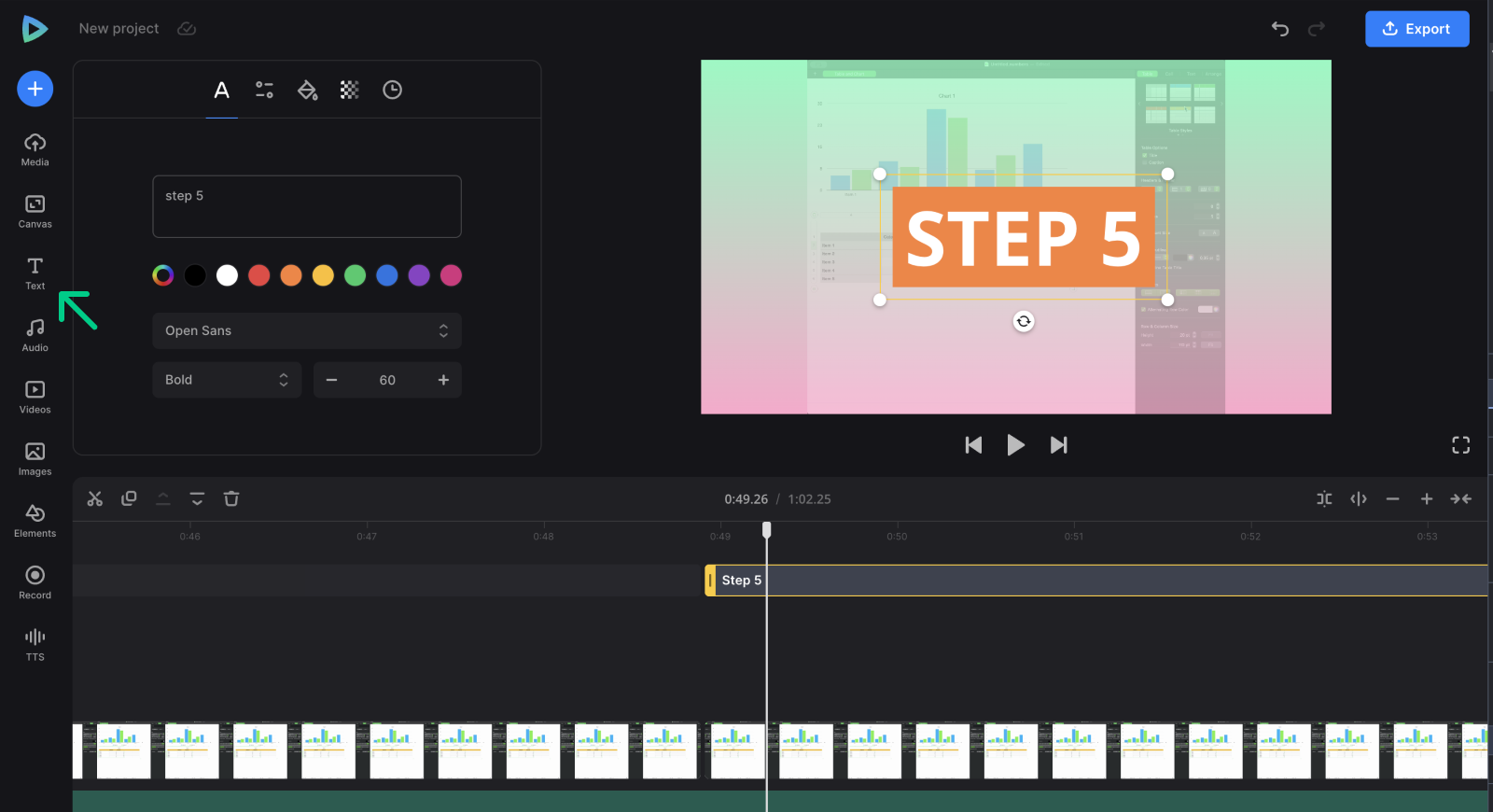 Add text to instructional video