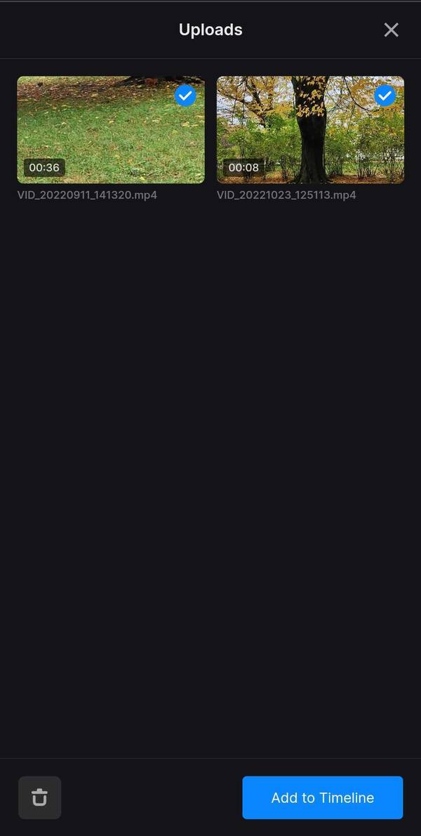 Add to timeline in Android video editor