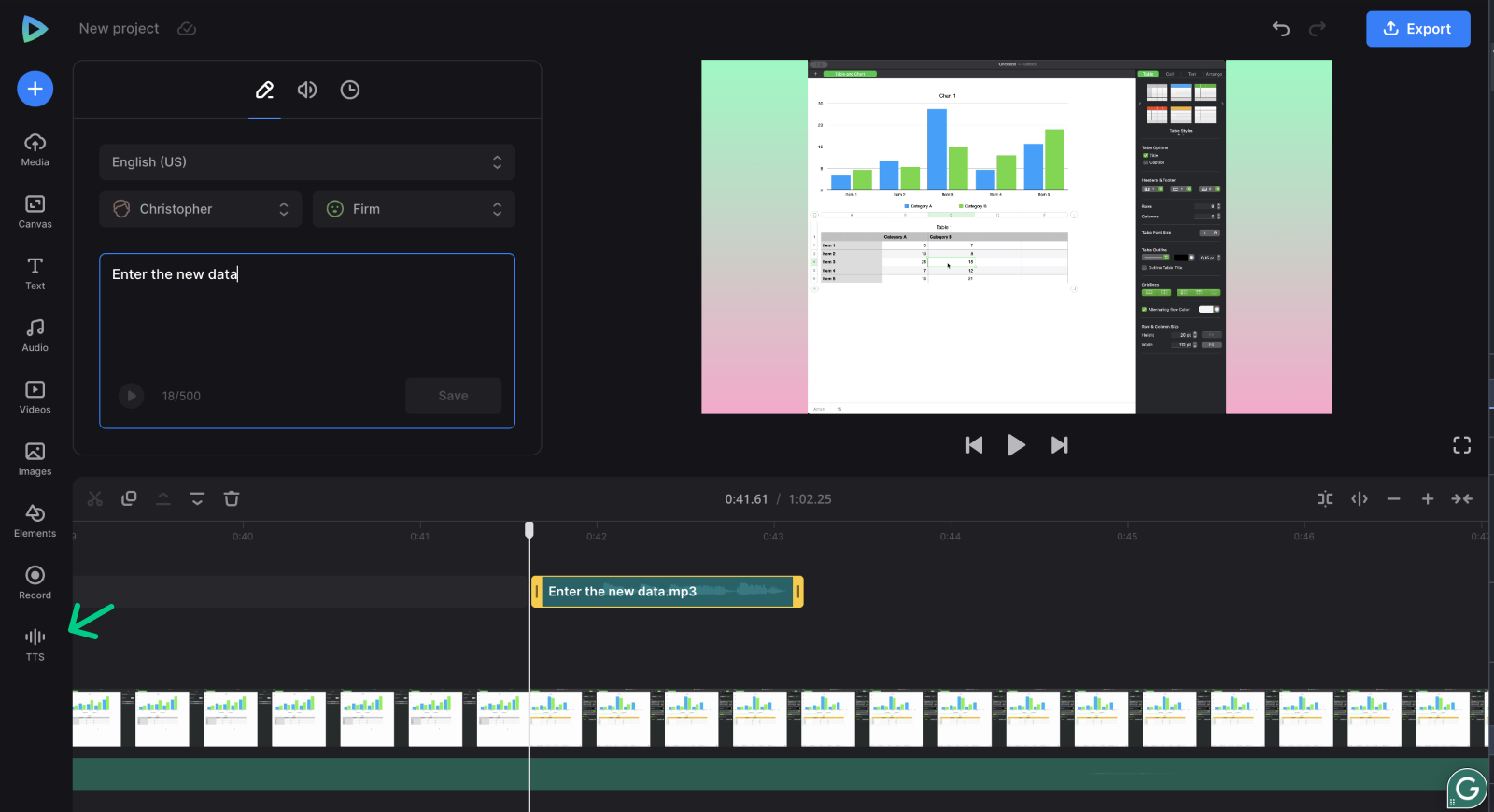 Add tts to instructional video