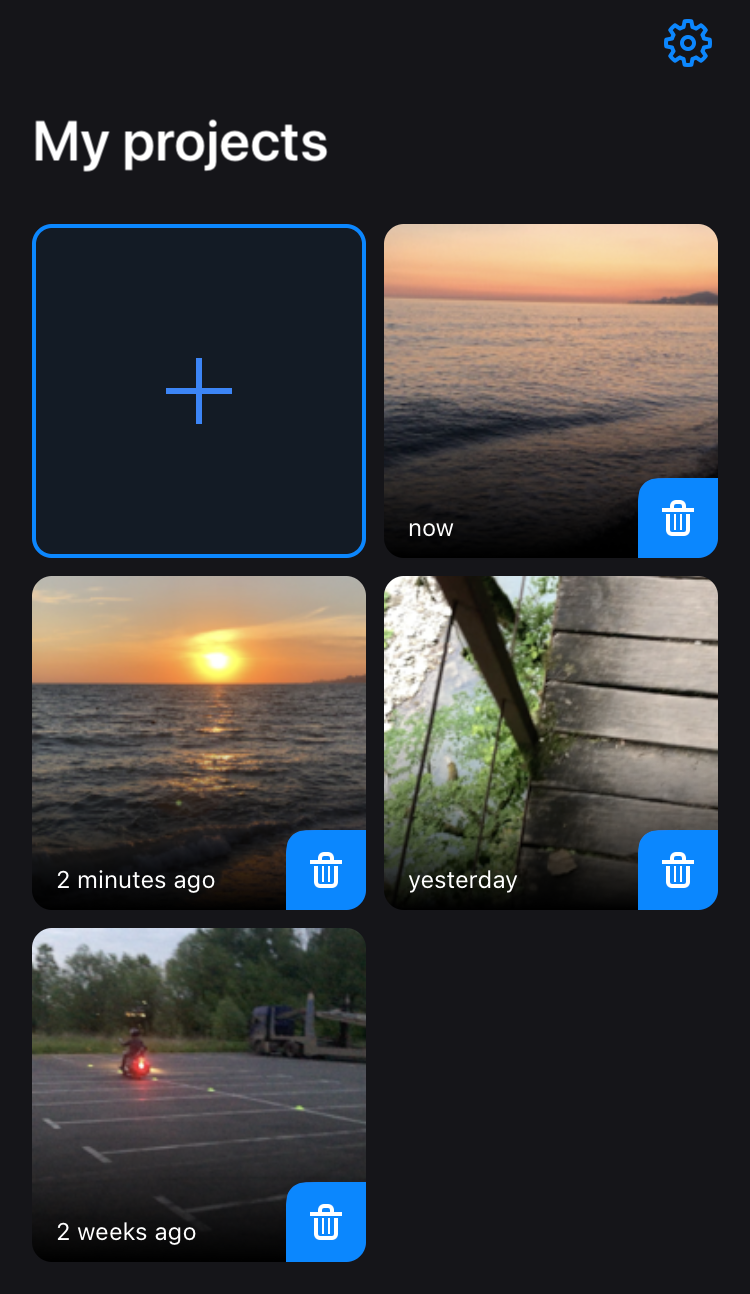 Upload a video to Clideo's resize video app