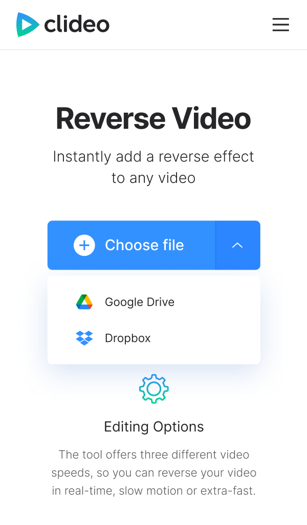 Upload a video to reverse on iPhone