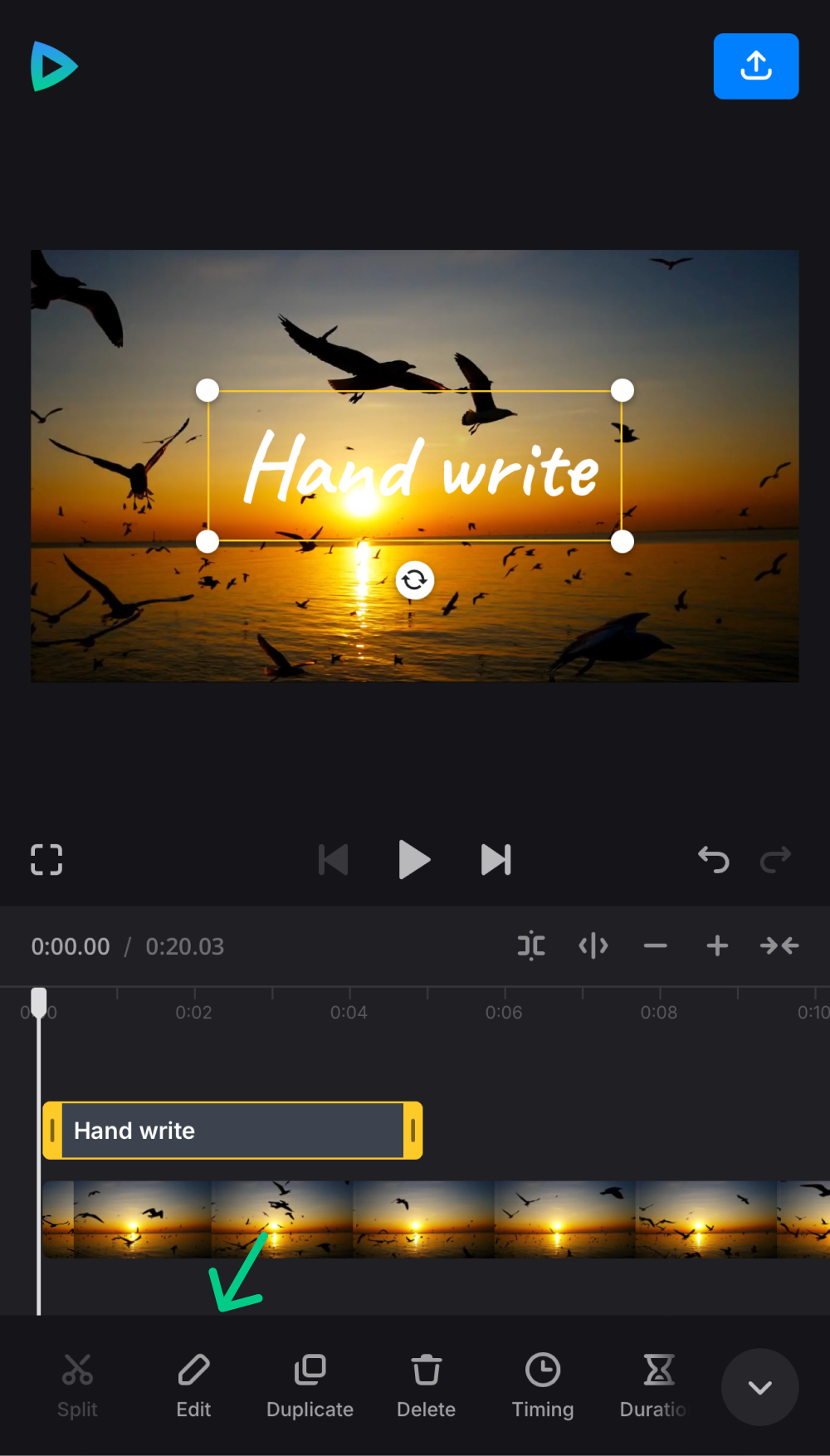 Added captions to video on iPhone