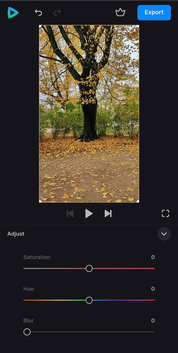 Adjust in Android video editor