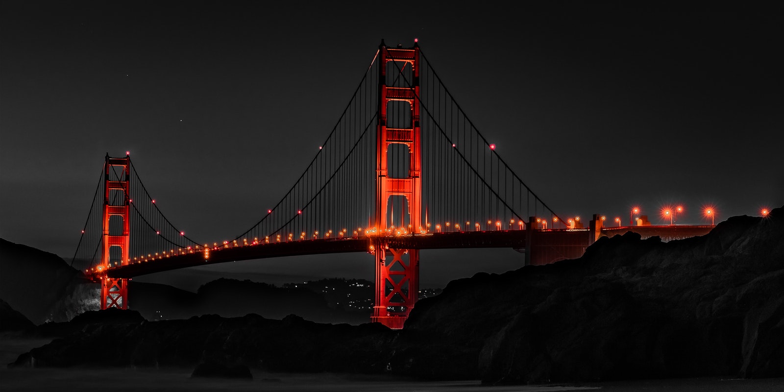 Bridge at night photo Bridge nighttime photography
