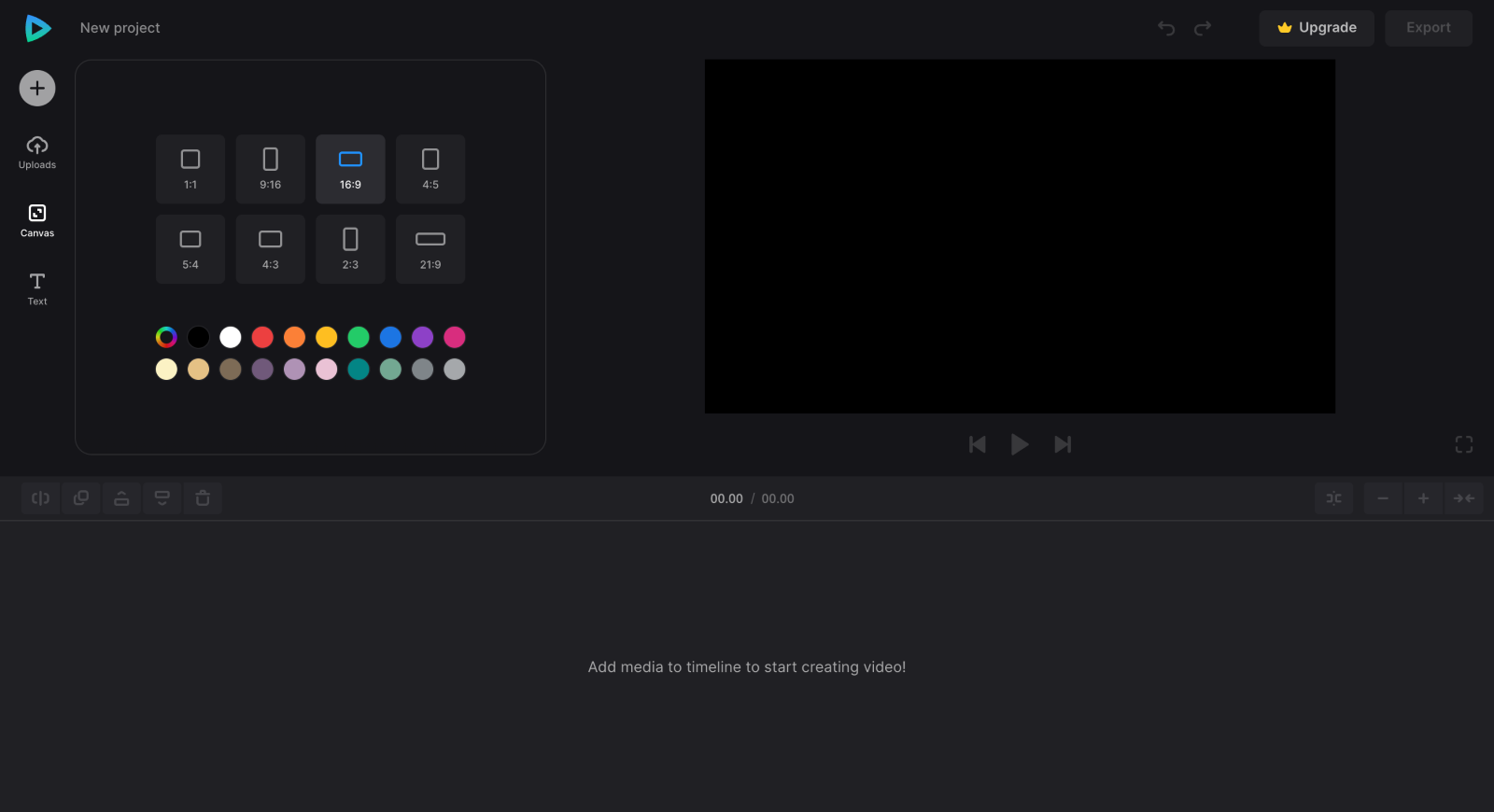 Change canvas size for Twitter video