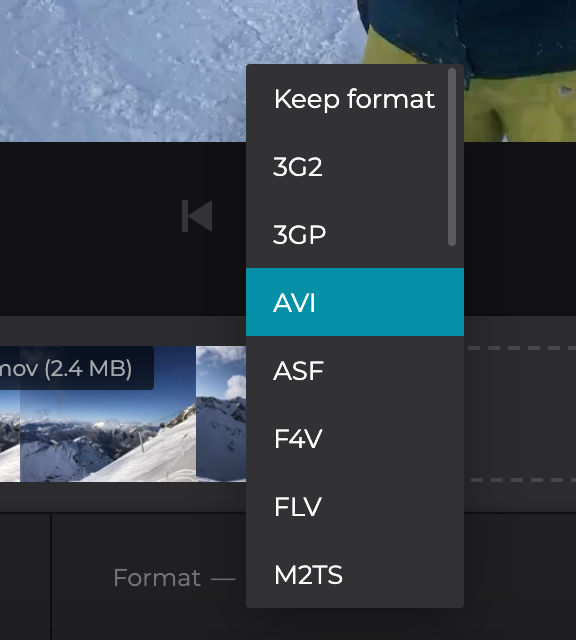 Change format of the merged video