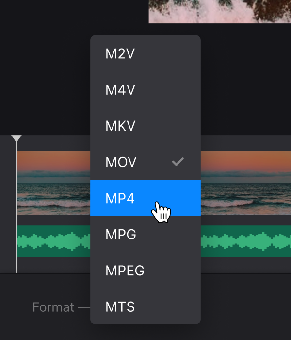 Change format of video clip