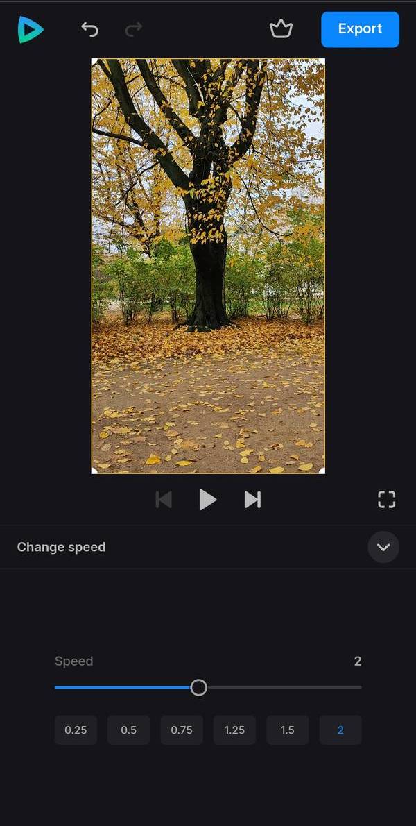 Change speed in Android video editor