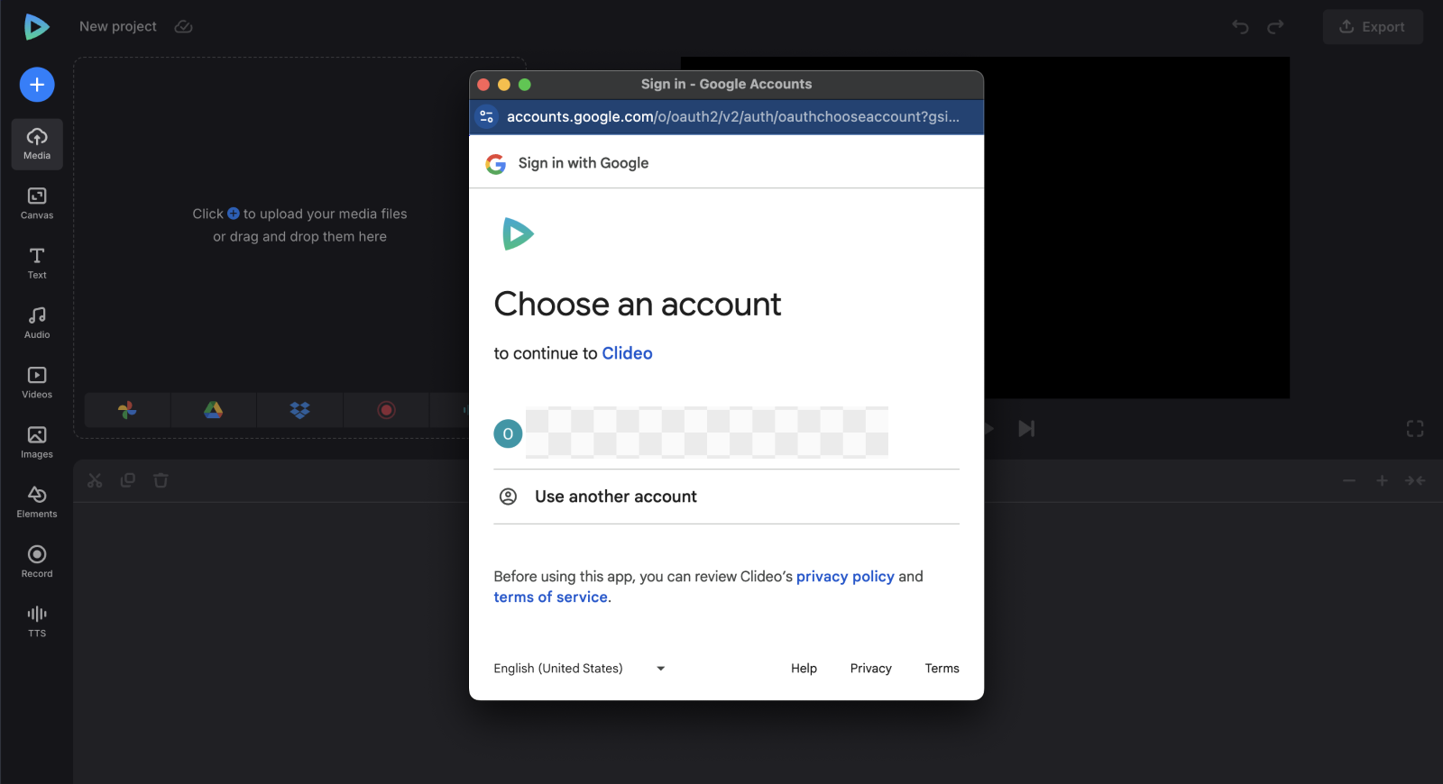 Choose Google Drive account