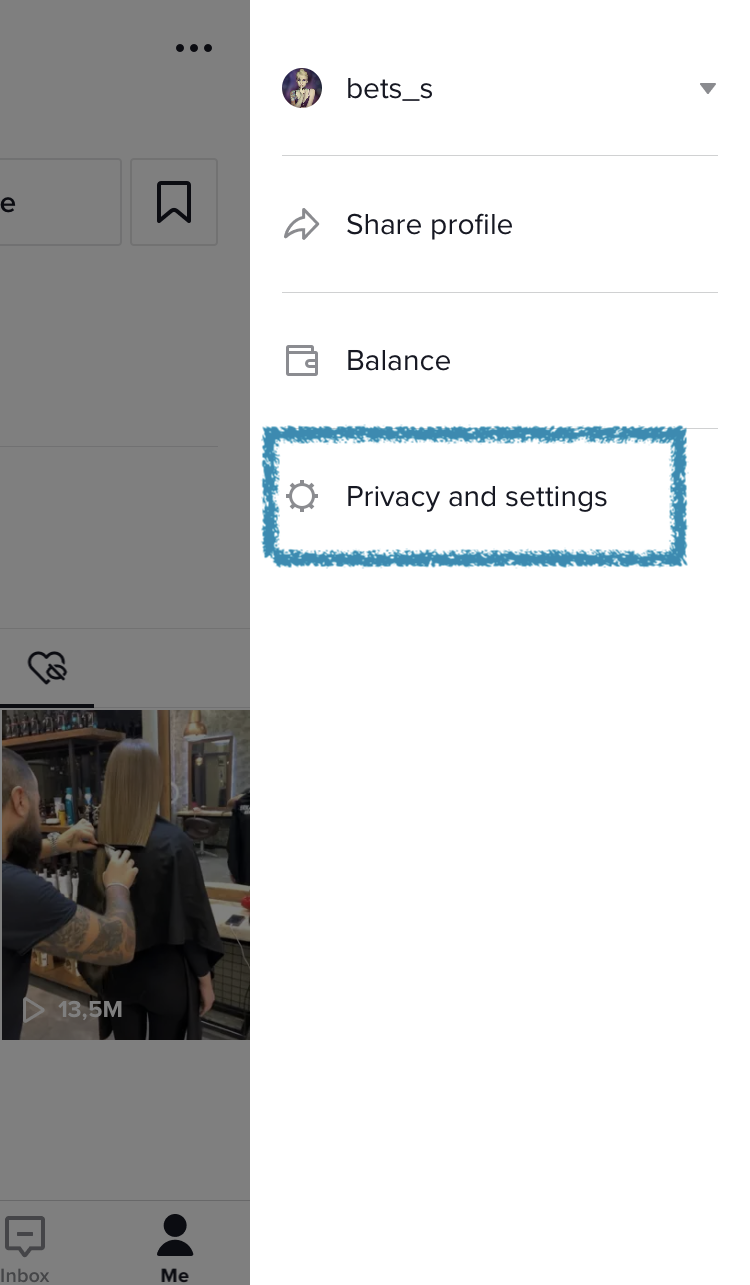 Open Settings to delete a TikTok account