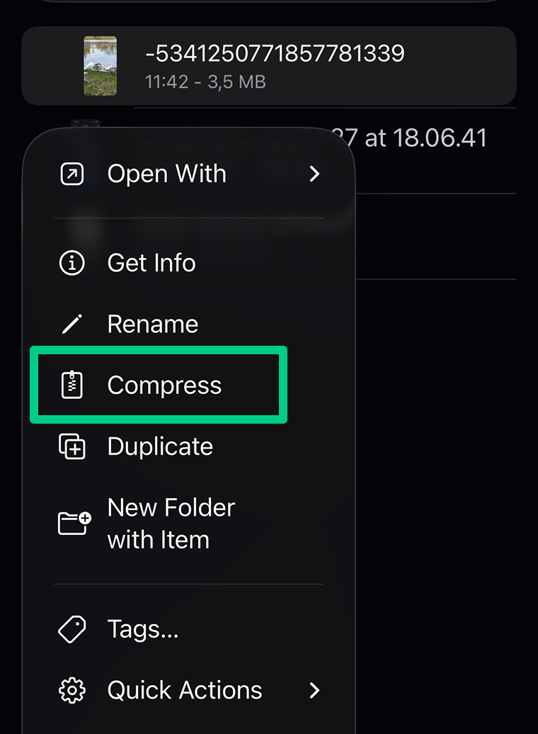 Compress video in Files