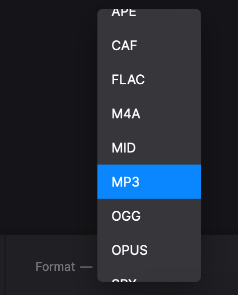 Change format of audio from video on Mac