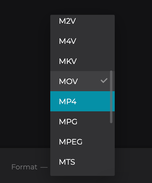 Change format of video on iPhone