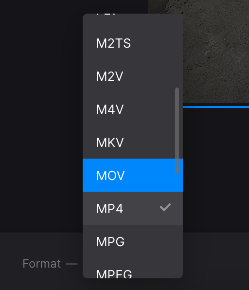 Change format of cropped MP4