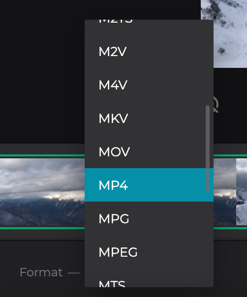 Change format of cut MOV file