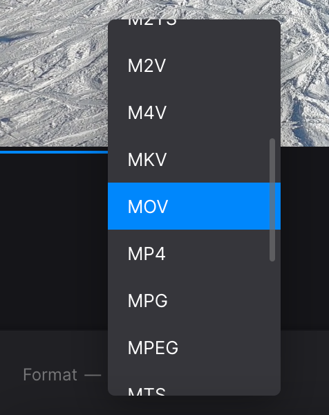 Change format of speed ramping video
