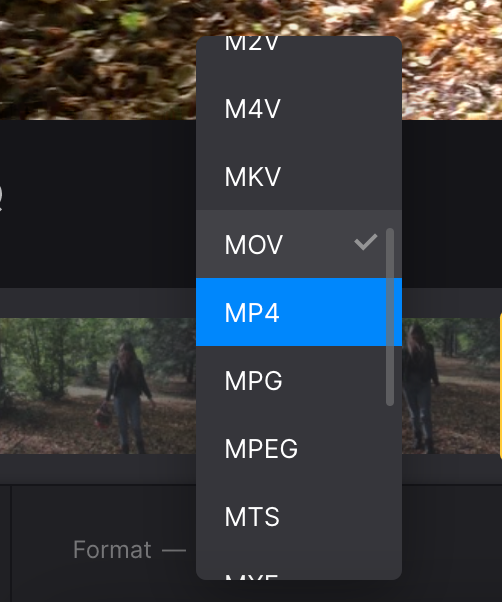 Change format of trimmed Facebook video