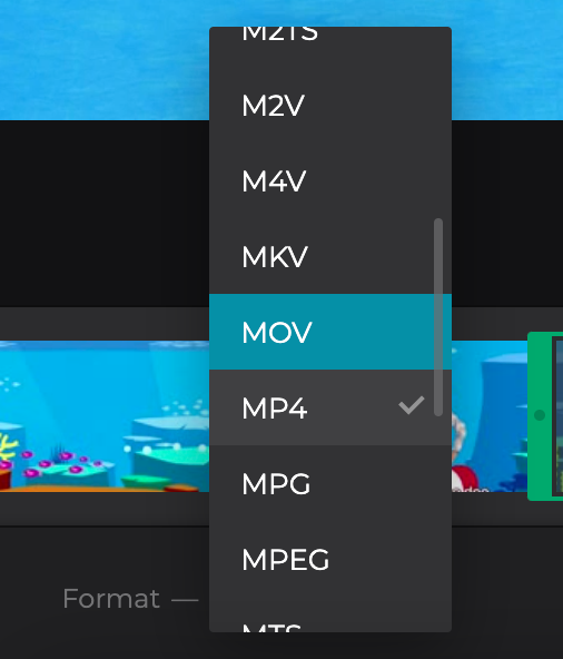 Change the format of your split video