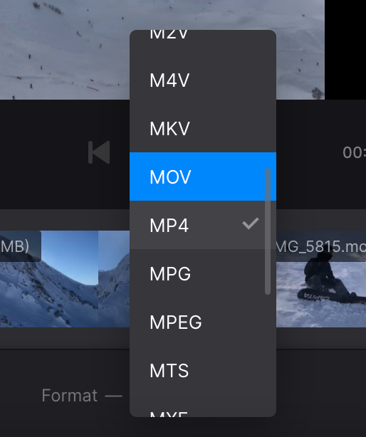 Change format of video mashup
