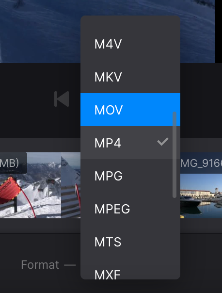 Change format of video with jump cut