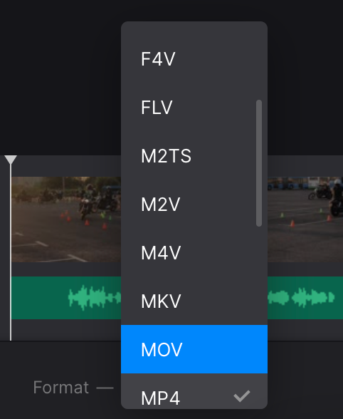 Change format of video with overlaid audio