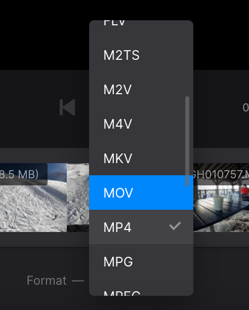 Change format of YouTube video compilation