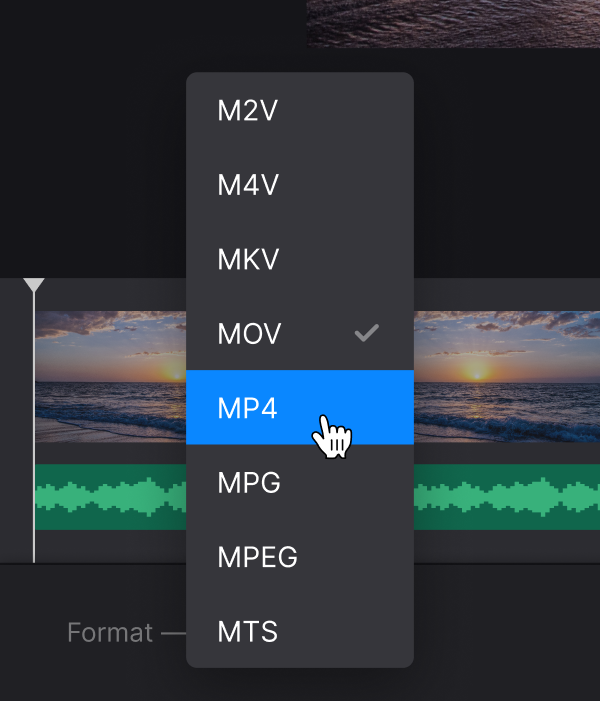 Change format of the YouTube video with added audio