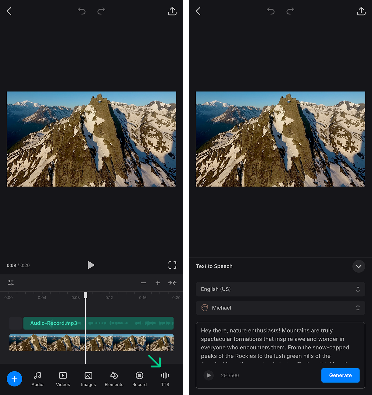 Create AU voice over on iPhone