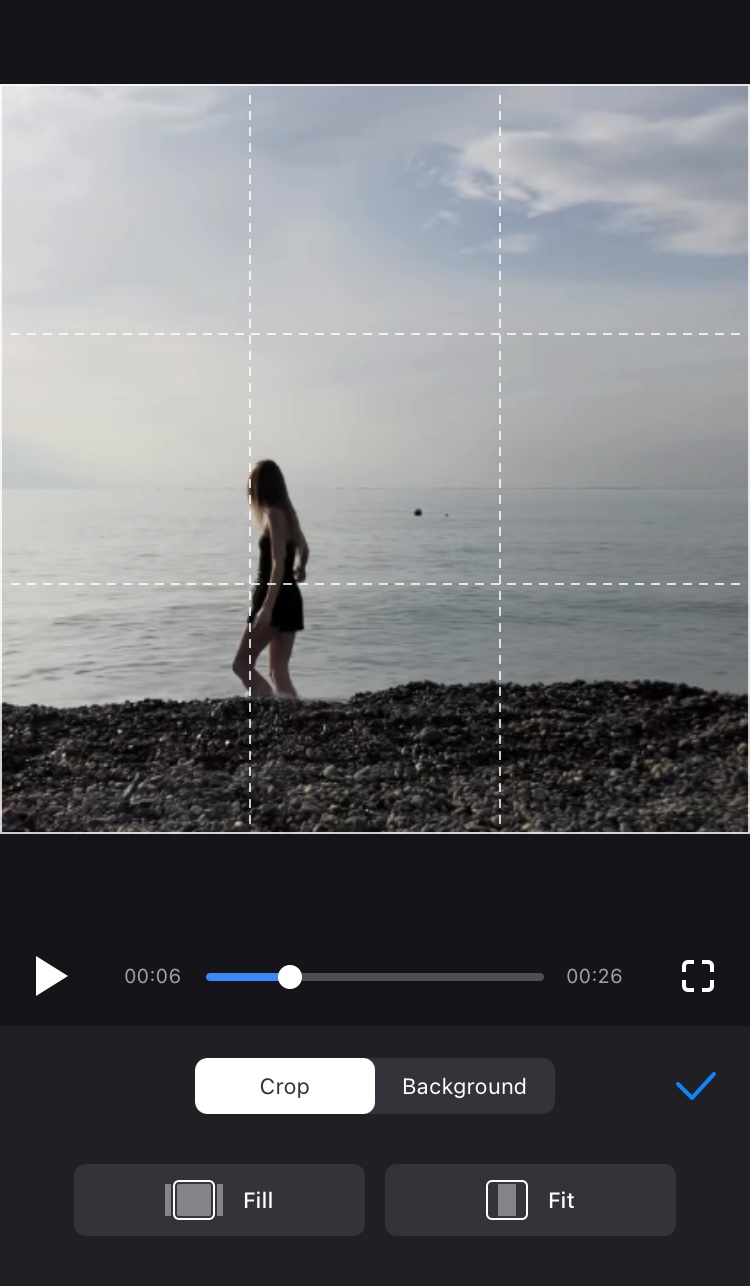 Crop video in Clideo's square app