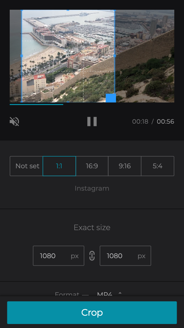 Crop video on Android by moving the selected frame