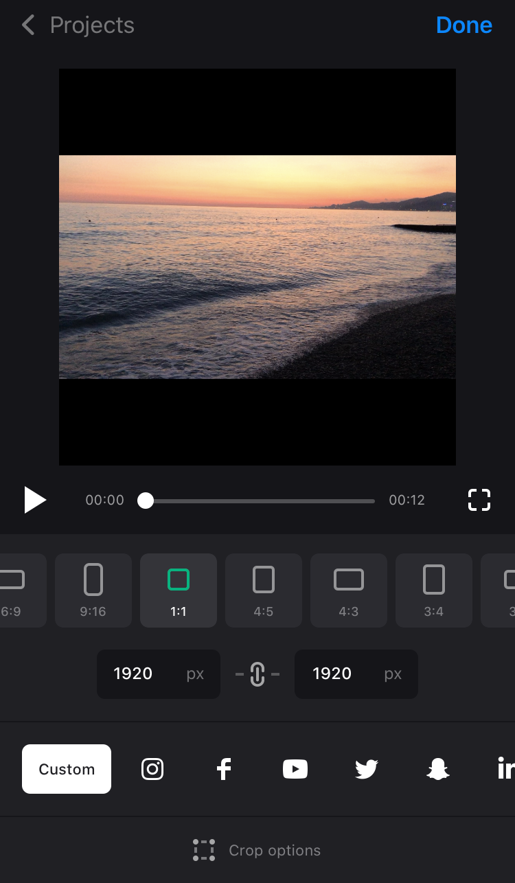 Try the Custom aspect ratio option