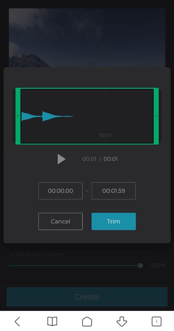 Cut the added audio to fit Android video