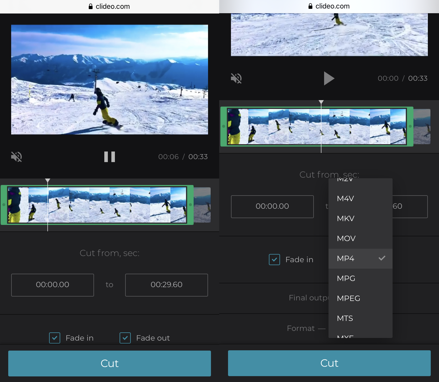 Cut Instagram video if needed before saving