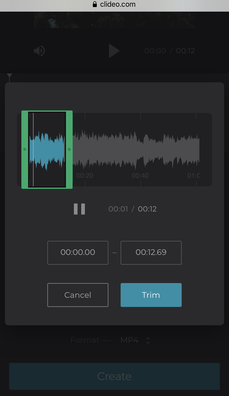 Cut the added audio for iPhone video