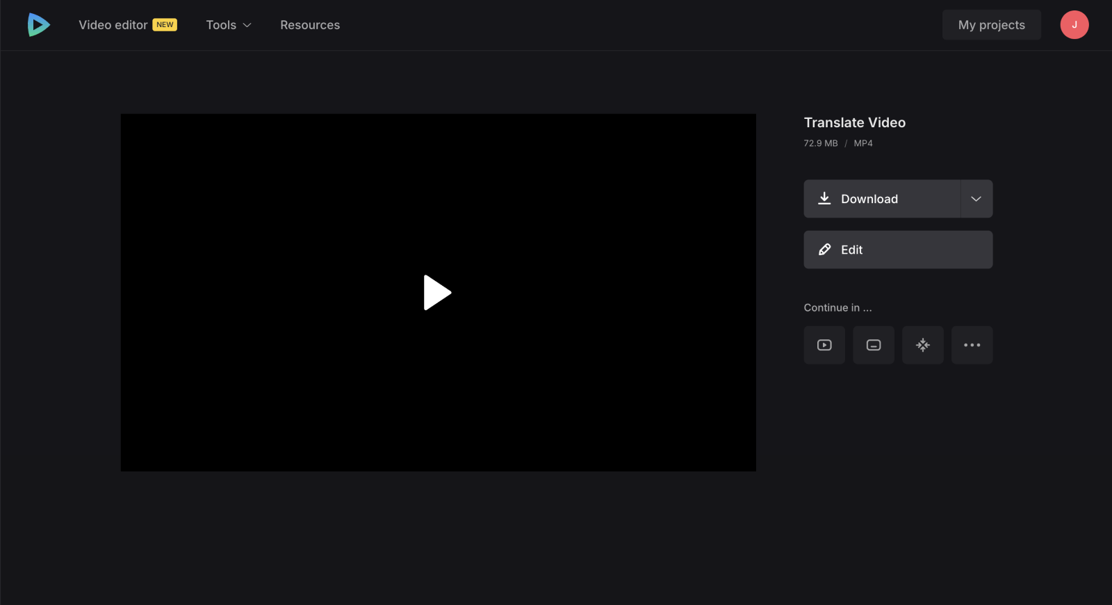 Download audio translation as video