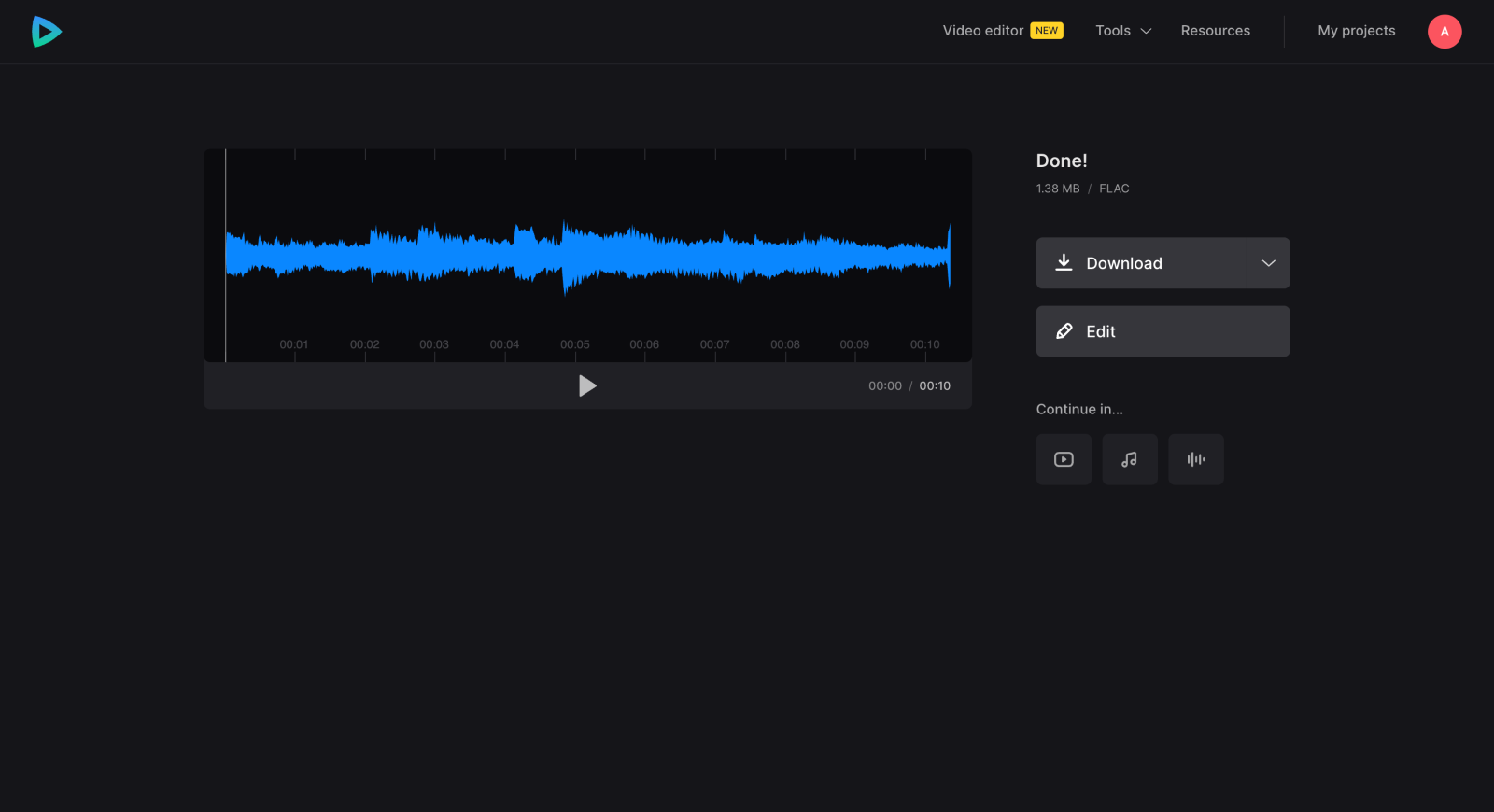 Download extracted sound