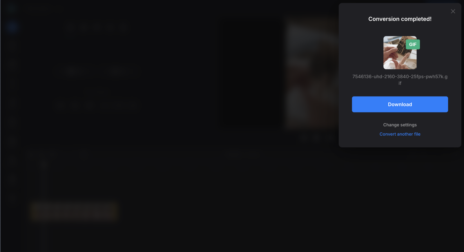 Download audio after video to GIF conversion